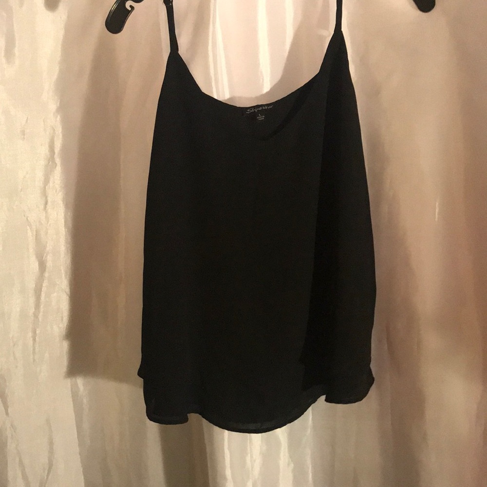 Two-Tier Black Top w/ Adjustable Straps